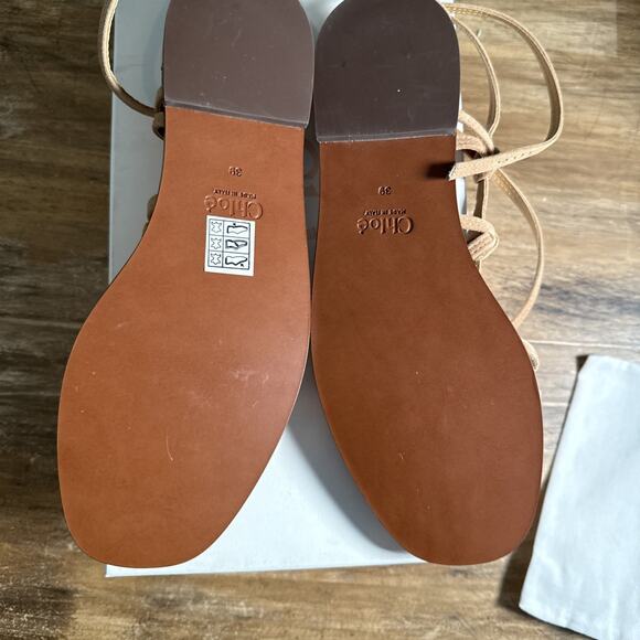 Chloe Women's Uma Flat Sandals Brick Brown, EU39 US8.5 MSRP 875 - Picture 3 of 10